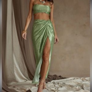 Sparkly green two piece set